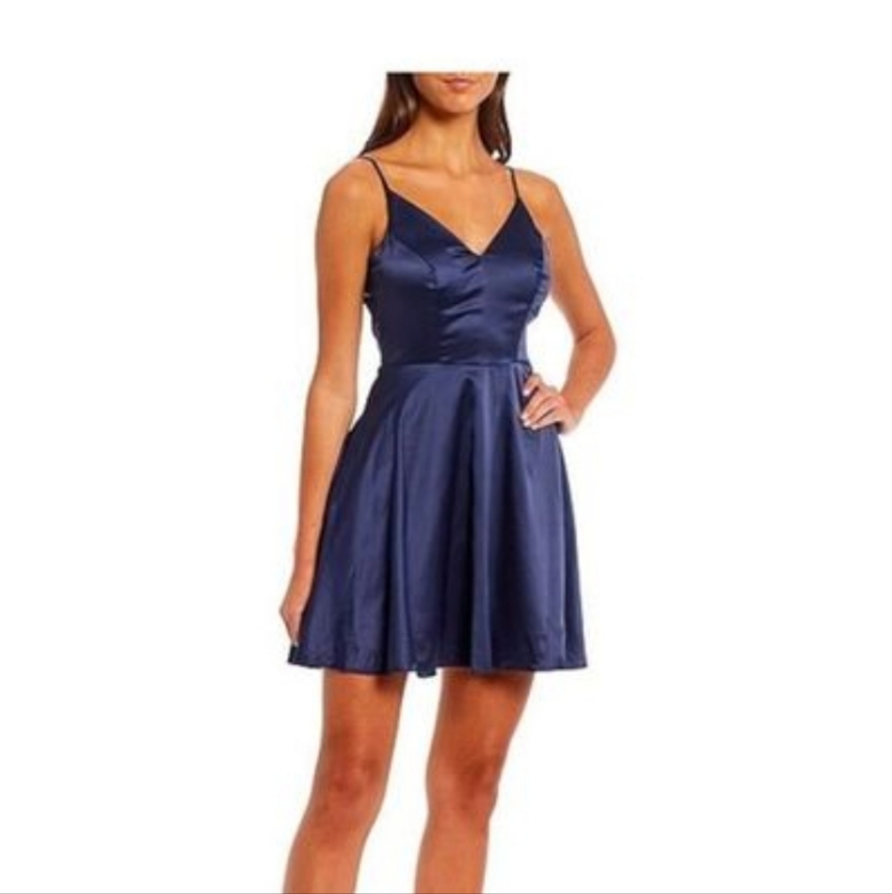 B Darlin Midnight Blue Mini Dress Size 3/4
